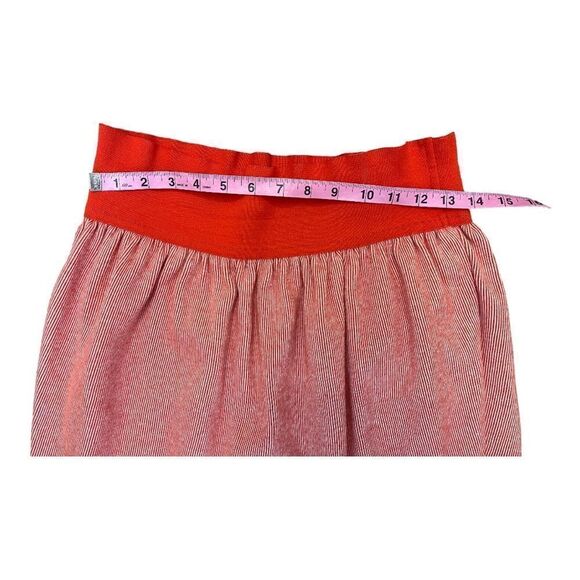 Vintage Liz Claiborne Orange Striped Cotton Cropped Blazer & Skirt Set 80s - Picture 8 of 11